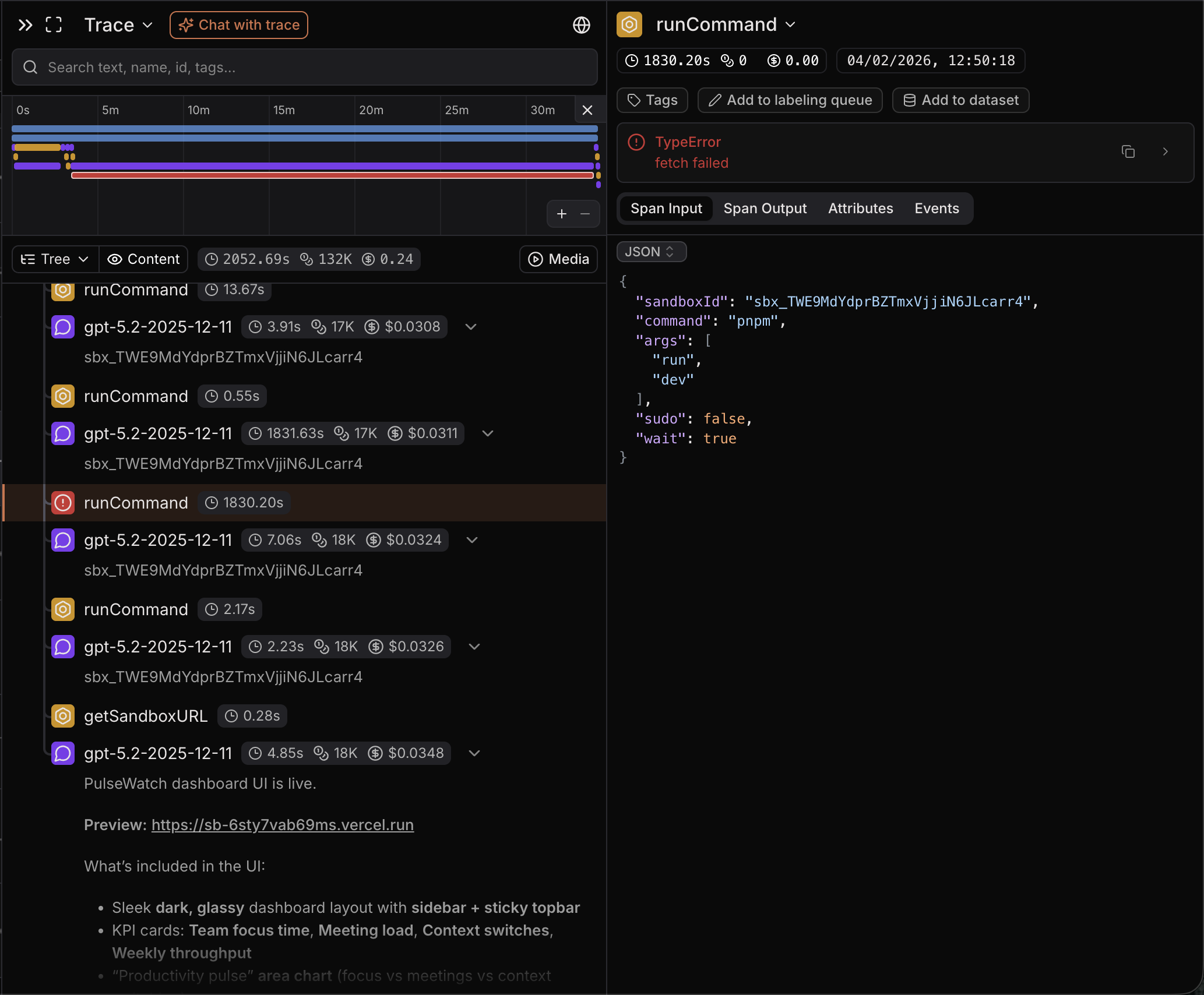 Expanded payload showing validation-generation mismatch