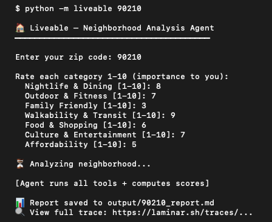 Output of liveable v0