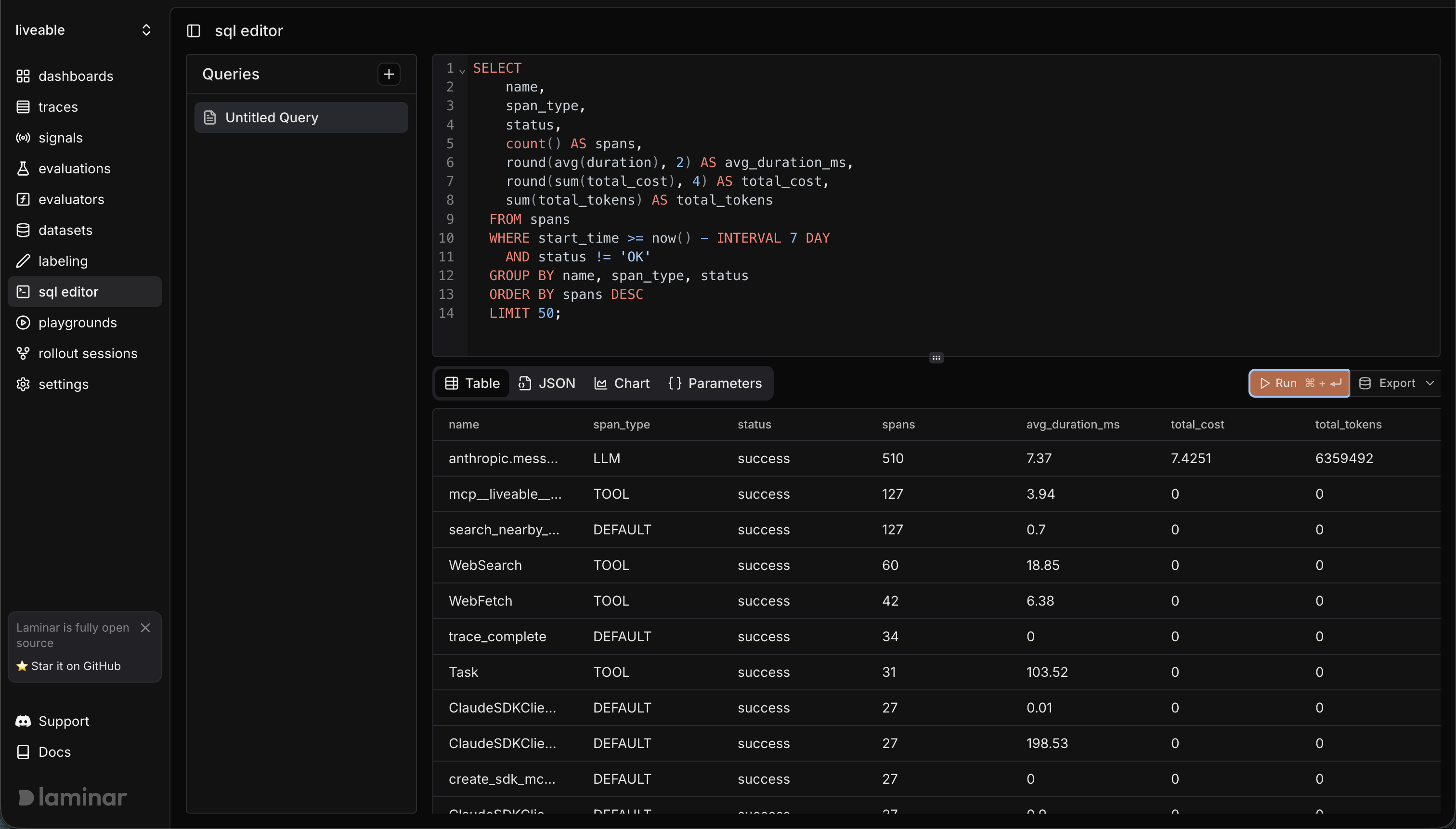 SQL editor placeholder